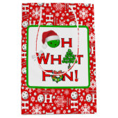 Pickleball Oh Wat leuk Kerst Rood en Wit Medium Cadeauzakje (Voorkant)