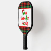 Pickleball Oh wat leuk rood en groen geplakt Paddle (Links)