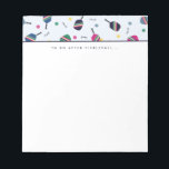 Pickleball om te doen na Pickleball Dink-laptop Notitieblok<br><div class="desc">Deze laptop is voorzien van een levendig,  leuk patroon met gestreept handschoentjes,  ballen en het woord "dink!" In tinten blauw,  groen,  roze en geel. De tekst luidt "na Pickleball.." maar is aanpasbaar met een zin of naam van uw keuze. Deel van een collectie van Parcel studios.</div>