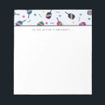 Pickleball om te doen na Pickleball Dink-laptop Notitieblok<br><div class="desc">Deze laptop is voorzien van een levendig,  leuk patroon met gestreept handschoentjes,  ballen en het woord "dink!" In tinten blauw,  groen,  roze en geel. De tekst luidt "na Pickleball.." maar is aanpasbaar met een zin of naam van uw keuze. Deel van een collectie van Parcel studios.</div>