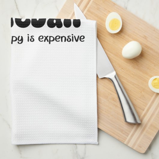 Pickleball omdat therapie duur is - grappig theedoek (Quarter Fold)