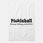 Pickleball omdat therapie duur is - grappig theedoek (Verticaal)