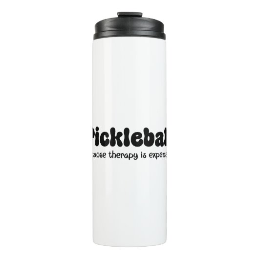 Pickleball omdat therapie duur is - grappig thermosbeker (Voorkant)