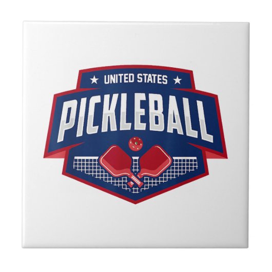 Pickleball Ondersteun de Team Pickleball Speler US Tegeltje (Voorkant)