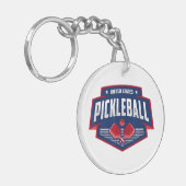 Pickleball ondersteunt de Team Pickleball Player U Sleutelhanger (Voorkant Links)