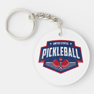 Pickleball ondersteunt de Team Pickleball Player U Sleutelhanger