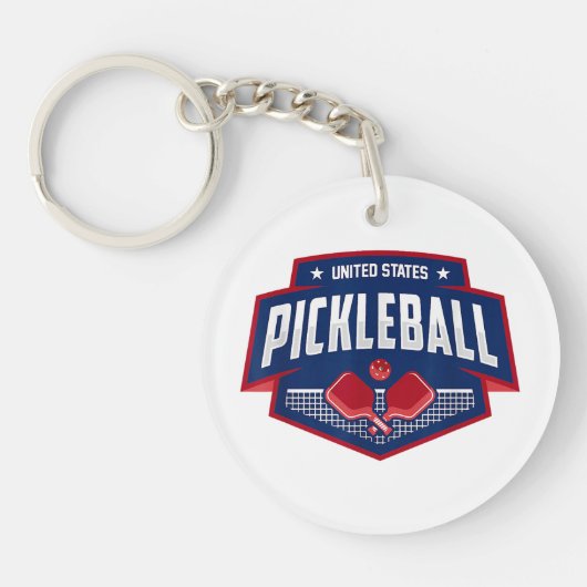 Pickleball ondersteunt de Team Pickleball Player U Sleutelhanger (Voorkant)