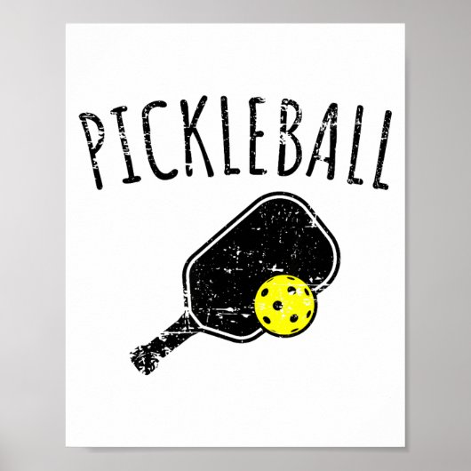 Pickleball-ontwerp met distressed look  poster (Voorkant)