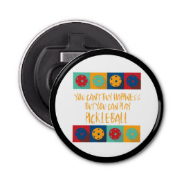 Pickleball-ontwerp voor pickleballiefhebbers button flesopener
