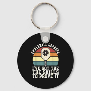Pickleball opa vintage zonsondergang peddel sleutelhanger
