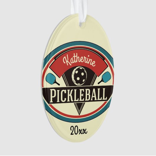 Pickleball Ornament -  ontwerp (voorkant)