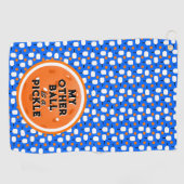 Pickleball Other Ball is een augurkblauw Sinaasapp Golfhanddoek (Horizontaal)