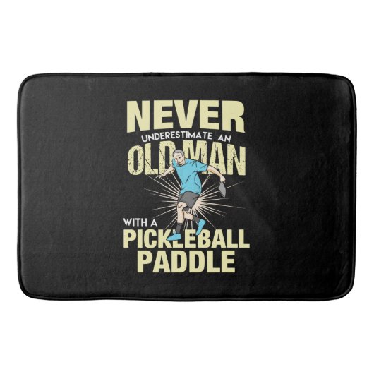 Pickleball - Oude man met een pickleball-paddle Badmat (Voorkant)