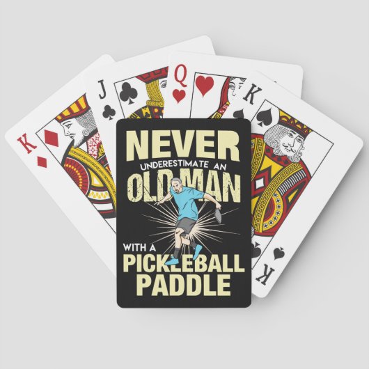 Pickleball - Oude man met een pickleball-paddle Pokerkaarten (Achterkant)