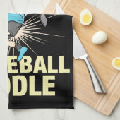 Pickleball - Oude man met een pickleball-paddle Theedoek (Quarter Fold)