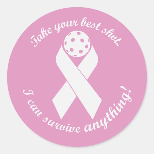 Pickleball overlevende van borstkanker ronde sticker (Voorkant)