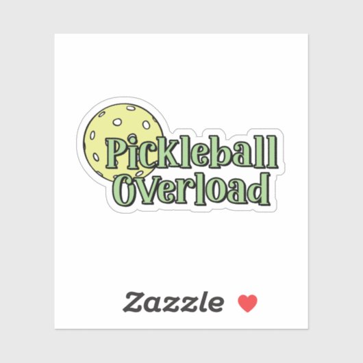Pickleball Overload | Groen en Geel Pickleball Sticker (Vel)
