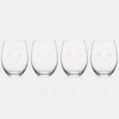 Pickleball Overserveerde Schattigee sportwoordspel Wijnglas Zonder Voet (Achterkant)