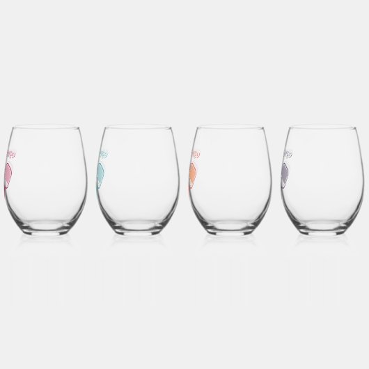 Pickleball Overserveerde Schattigee sportwoordspel Wijnglas Zonder Voet (Links)