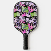 Pickleball Paddle : Abstract Leaves (black/green) (Voorkant)