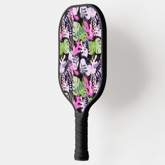 Pickleball Paddle : Abstract Leaves (black/green) (Links)