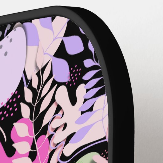 Pickleball Paddle : Abstract Leaves (black/green) (Links Detail)