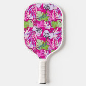 Pickleball Paddle : Abstract Leaves (blue/fuchsia) (Achterkant)