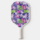 Pickleball Paddle : Abstract Leaves (blue/fuchsia) (Voorkant)