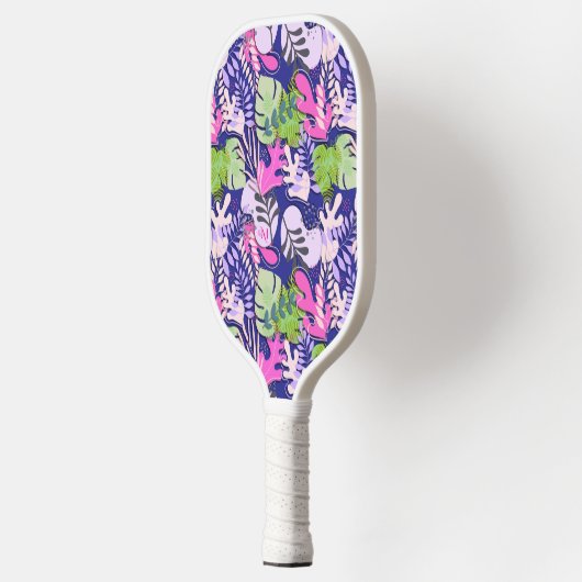 Pickleball Paddle : Abstract Leaves (blue/fuchsia) (Links)