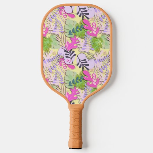 Pickleball Paddle : Abstract Leaves (orange/yelow) (Achterkant)