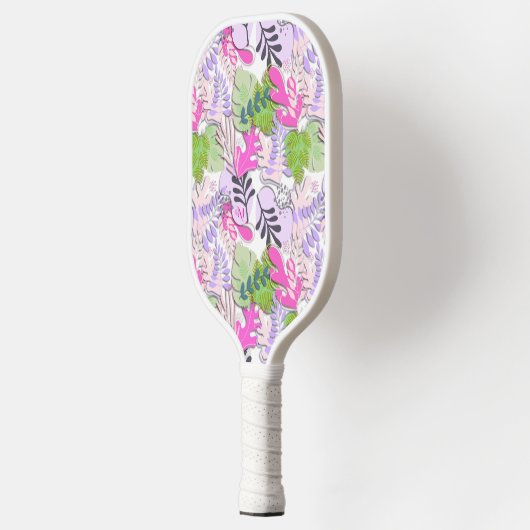 Pickleball Paddle : Abstract Leaves (white/yellow) (Links)