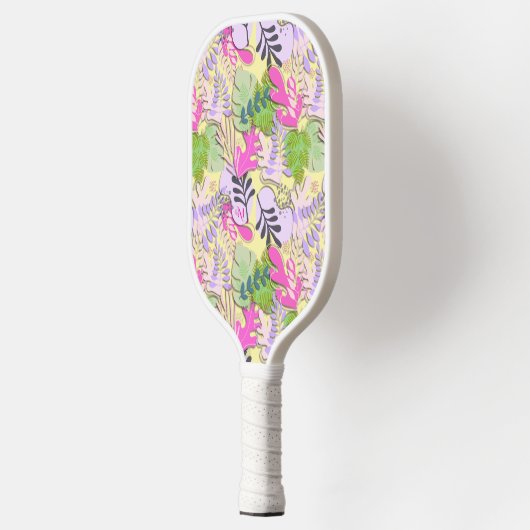 Pickleball Paddle : Abstract Leaves (yellow/blue) (Links)