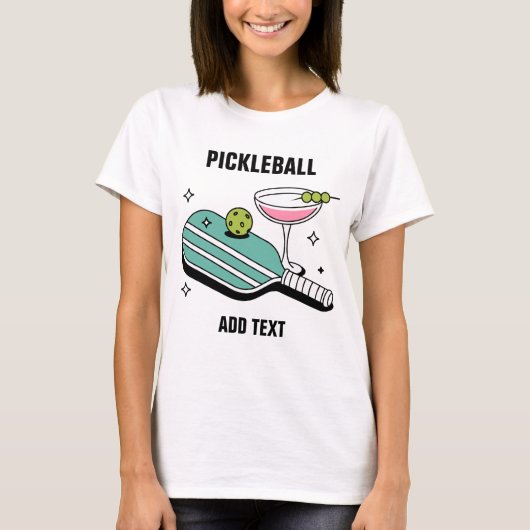 Pickleball Paddle and Cocktail T-shirt (Voorkant)