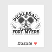 Pickleball Paddle Ball Fort Myers Florida Custom Sticker (Vel)