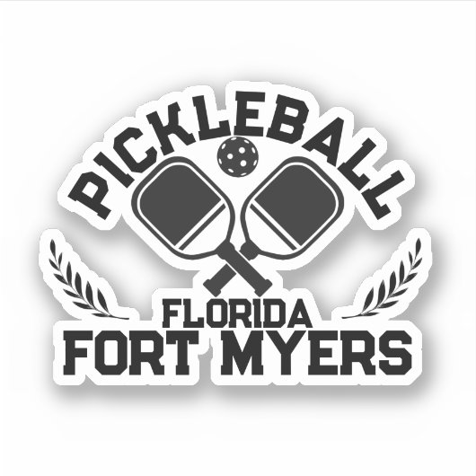 Pickleball Paddle Ball Fort Myers Florida Custom Sticker (Voorkant)