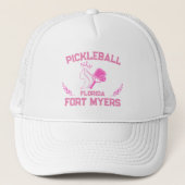 Pickleball Paddle Ball Fort Myers Florida Custom Trucker Pet (Voorkant)