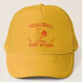 Pickleball Paddle Ball Fort Myers Florida Custom Trucker Pet (Voorkant)