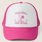 Pickleball Paddle Ball Fort Myers Florida Custom Trucker Pet (Voorkant)