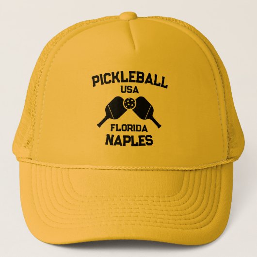 Pickleball Paddle Ball Naples Florida Verenigde St Trucker Pet (Voorkant)