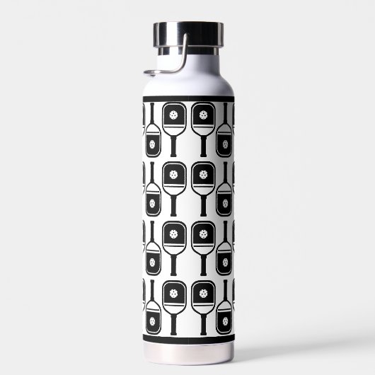 Pickleball Paddle Ball Persoonlijk Monogram White Waterfles (Rechts)