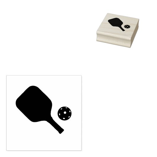 Pickleball paddle & ball rubberstempel (Gestempeld)