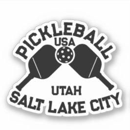 Pickleball Paddle Ball Salt Lake City Utah Custom Sticker