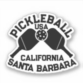 Pickleball Paddle Ball Santa Barbara CA Custom Sticker (Voorkant)