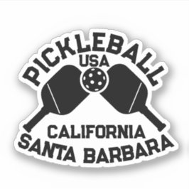 Pickleball Paddle Ball Santa Barbara CA Custom Sticker
