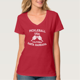 Pickleball Paddle Ball Santa Barbara CA USA Aangep T-shirt