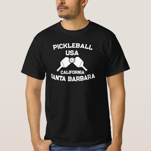 Pickleball Paddle Ball Santa Barbara CA USA Aangep T-shirt (Voorkant)