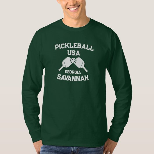 Pickleball Paddle & Ball Savannah Georgia Custom T-shirt (Voorkant)