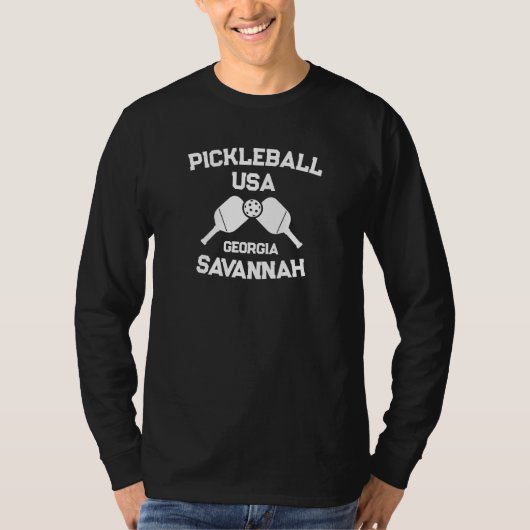 Pickleball Paddle & Ball Savannah Georgia Custom T-shirt (Voorkant)