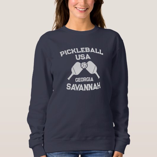 Pickleball Paddle & Ball Savannah Georgia Custom Trui (Voorkant)