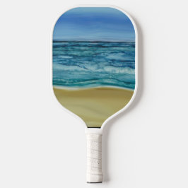 Pickleball Paddle Beach Scene